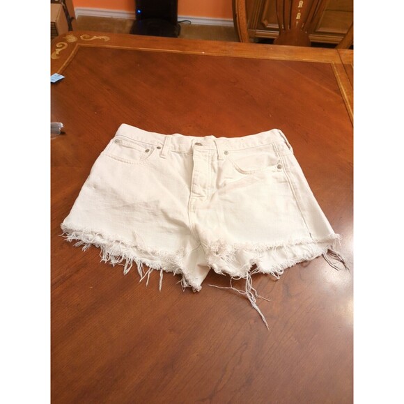 Madewell Relaxed Denim Shorts in Tile White size 26